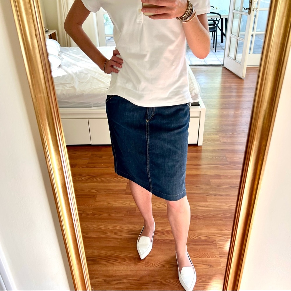 Bogner Blue Denim Knee-Length Skirt - Picture 9 of 12